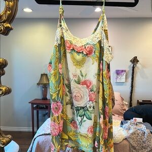 Aratta Floral Lace Trim Slip top Sz XL